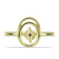 Anillo de Plata Bañada en Oro con Diamante Cognac