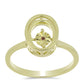 Anillo de Plata Bañada en Oro con Diamante Cognac