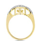 Anillo de Plata Bañada en Oro con Diamante Cognac y Topacio Blanco