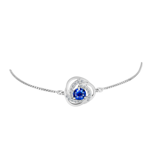 Pulsera de Plata con Zafiro Azul Australiano y Topacio Blanco