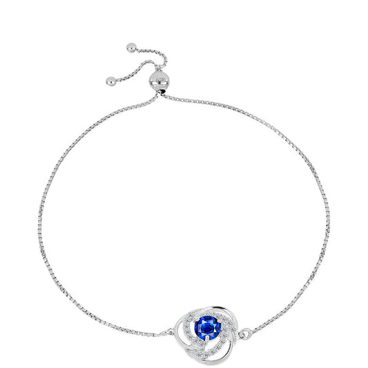Pulsera de Plata con Zafiro Azul Australiano y Topacio Blanco