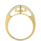 Anillo de Plata Bañada en Oro con Diamante Cognac y Topacio Blanco