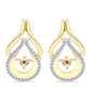 Pendientes de Plata Bañada en Oro con Diamante Cognac y Topacio Blanco