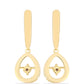 Pendientes de Plata Bañada en Oro con Diamante Cognac
