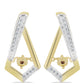 Pendientes de Plata Bañada en Oro con Diamante Cognac y Topacio Blanco