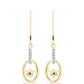 Pendientes de Plata Bañada en Oro con Diamante Cognac y Topacio Blanco