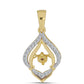 Colgante de Plata Bañada en Oro con Diamante Cognac y Topacio Blanco