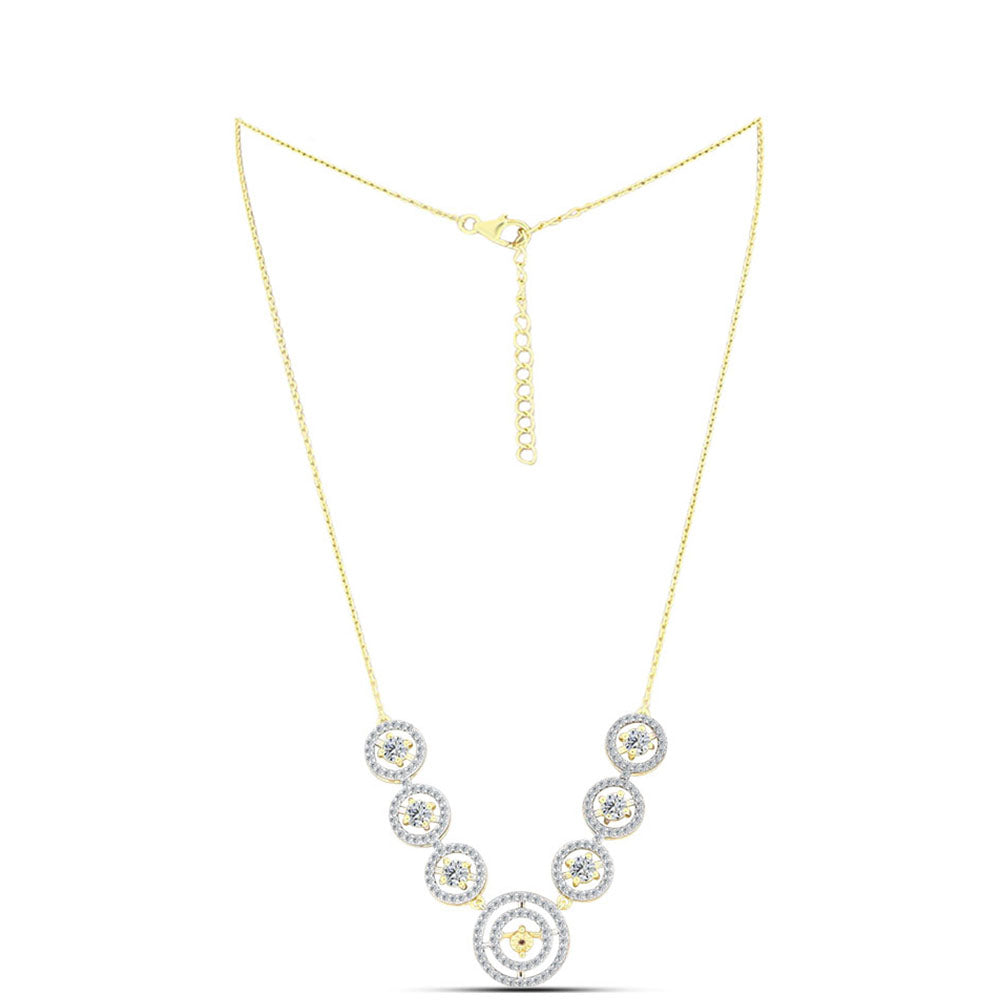 Collar de Plata Bañada en Oro con Diamante Cognac y Topacio Blanco 1 