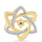 Broche de Plata Bañada en Oro con Diamante Cognac y Topacio Blanco
