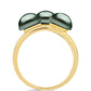 Anillo de Plata Bañada en Oro con Perla de río Tahiti verde ilusión