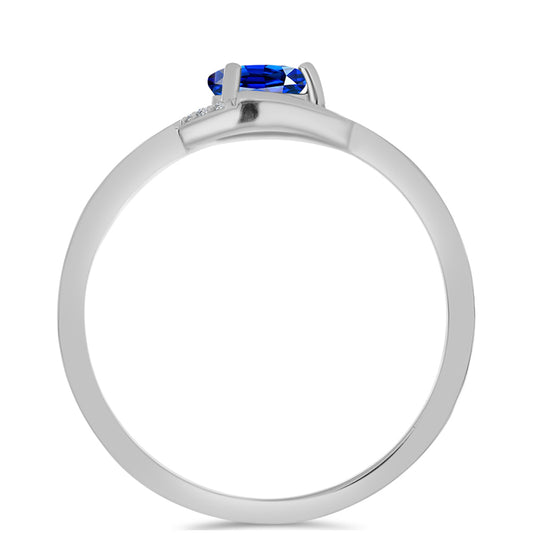 Anillo de Plata con Zafiro Azul Australiano y Topacio Blanco