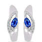 Pendientes de Plata con Zafiro Azul Australiano y Topacio Blanco