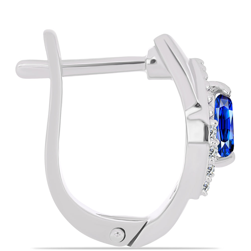 Pendientes de Plata con Zafiro Azul Australiano y Topacio Blanco 2 