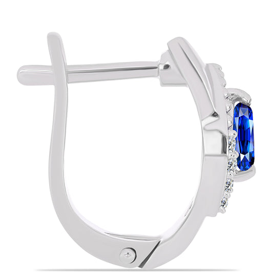 Pendientes de Plata con Zafiro Azul Australiano y Topacio Blanco