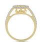 Anillo de Plata Bañada en Oro con Diamante Cognac y Topacio Blanco