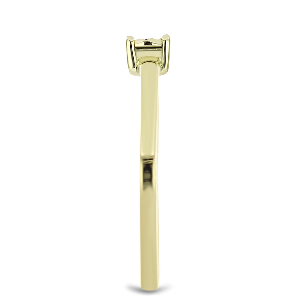 Anillo de Plata Bañada en Oro con Diamante Cognac 4 