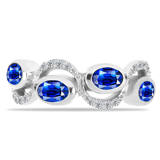 Anillo de Plata con Zafiro Azul Australiano y Topacio Blanco