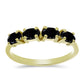 Anillo de Plata Bañada en Oro con Ónix Negro