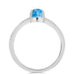 Anillo de Plata con Larimar de Barahona y Topacio Blanco