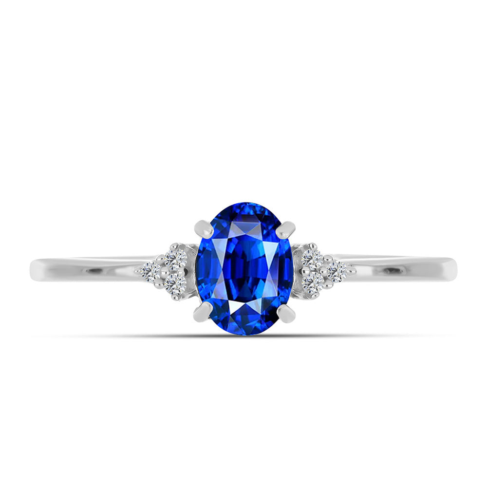 Anillo de Plata con Zafiro Azul Australiano y Topacio Blanco