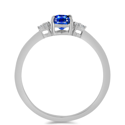 Anillo de Plata con Zafiro Azul Australiano y Topacio Blanco
