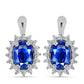 Pendientes de Plata con Zafiro Azul Australiano y Topacio Blanco