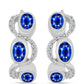 Pendientes de Plata con Zafiro Azul Australiano y Topacio Blanco