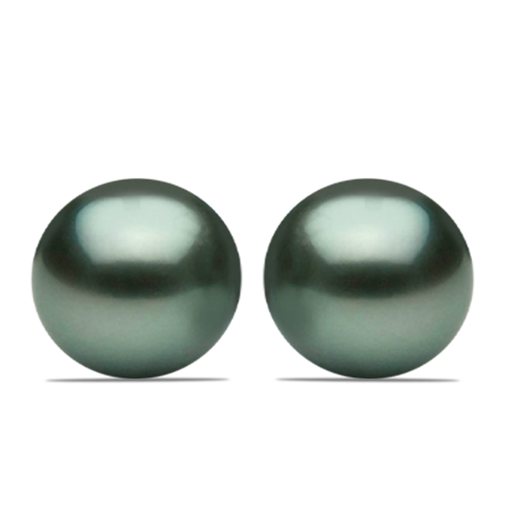 Pendientes de Plata Bañada en Oro con Perla de río Tahiti verde ilusión 1 