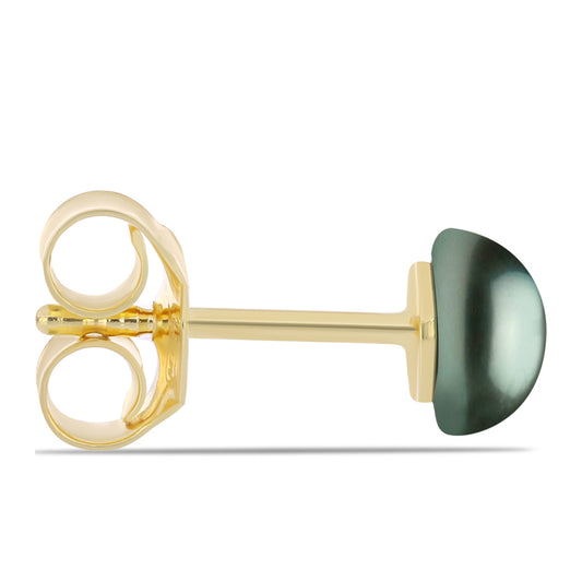 Pendientes de Plata Bañada en Oro con Perla de río Tahiti verde ilusión