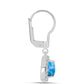 Pendientes de Plata con Larimar de Barahona y Topacio Blanco