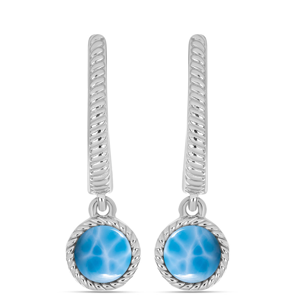 Pendientes de Plata con Larimar de Barahona 1 