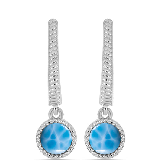 Pendientes de Plata con Larimar de Barahona