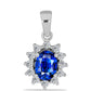 Colgante de Plata con Zafiro Azul Australiano y Topacio Blanco