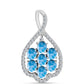 Colgante de Plata con Larimar de Barahona y Topacio Blanco