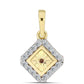 Colgante de Plata Bañada en Oro con Diamante Cognac y Topacio Blanco
