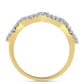Anillo de Plata Bañada en Oro con Diamante Cognac y Topacio Blanco