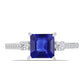 Anillo de Plata con Zafiro Azul Australiano y Topacio Blanco
