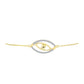Pulsera de Plata Bañada en Oro con Diamante Cognac y Topacio Blanco