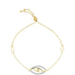 Pulsera de Plata Bañada en Oro con Diamante Cognac y Topacio Blanco