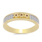 Anillo de Plata Bañada en Oro con Diamante Cognac y Topacio Blanco