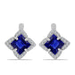 Pendientes de Plata con Zafiro Azul Australiano y Topacio Blanco
