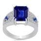 Anillo de Plata con Zafiro Azul Australiano y Topacio Blanco