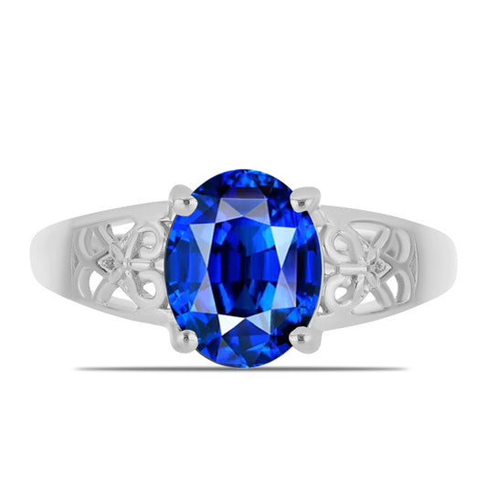 Anillo de Plata con Zafiro Azul Australiano