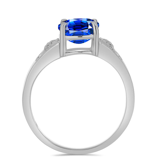 Anillo de Plata con Zafiro Azul Australiano