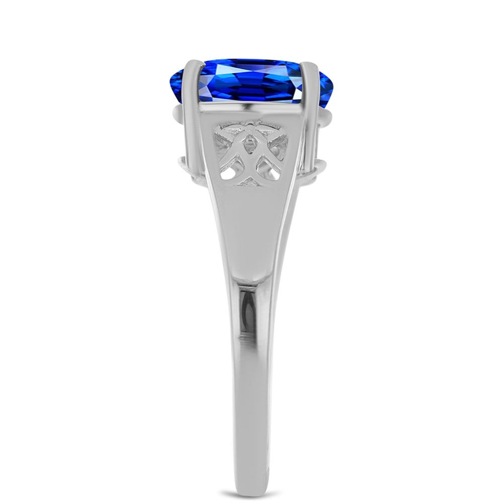 Anillo de Plata con Zafiro Azul Australiano 4 