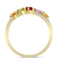 Anillo de Plata Bañada en Oro con Zafiro Arco Iris y Topacio Blanco