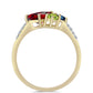 Anillo de Plata Bañada en Oro con Zafiro Arco Iris y Topacio Blanco