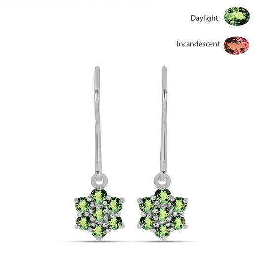 Pendientes de Plata con Alejandrita natural