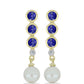 Pendientes de Plata Bañada en Oro con Lapislázuli y Perla de Agua Dulce