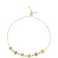 Pulsera de Plata Bañada en Oro con Zafiro Arco Iris y Topacio Blanco